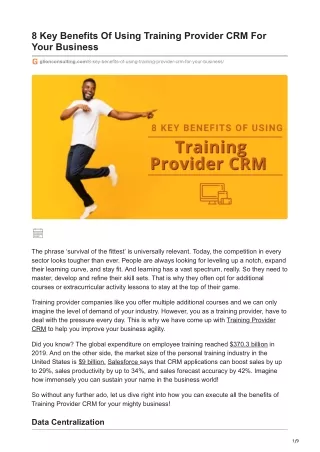 8 key benefits of using training provider