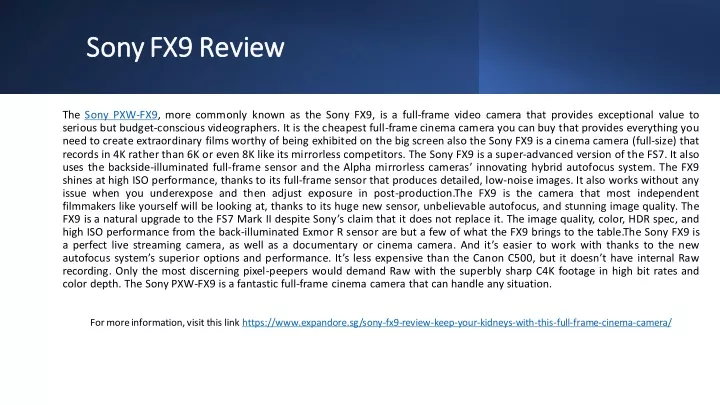 sony fx9 review sony fx9 review