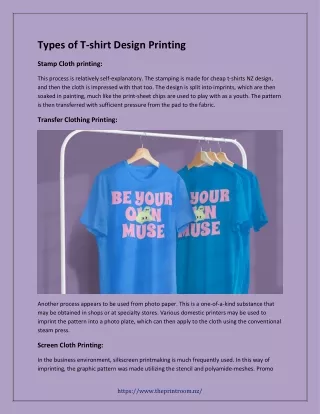 Types of T-shirt Design Printing