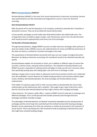 what is dematerialization demat