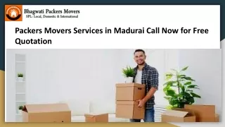 Packers Movers Services in Madurai Call Now for Free Quotation