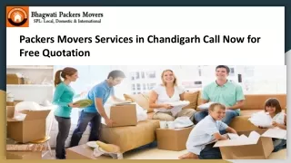 Packers Movers Services in Chandigarh Call Now for Free Quotation