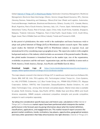 global internet of things iot in warehouse market