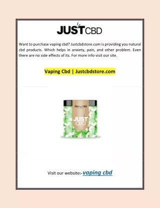 Vaping Cbd | Justcbdstore.com