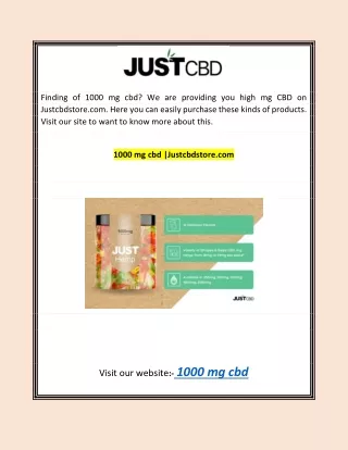 1000 mg cbd |Justcbdstore.com