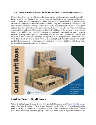 why custom kraft boxes are an ideal packaging