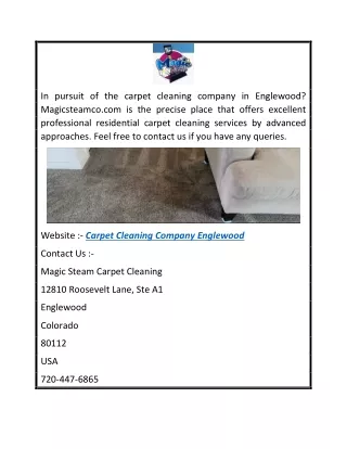 Carpet Cleaning Company Englewood  Magicsteamco.com