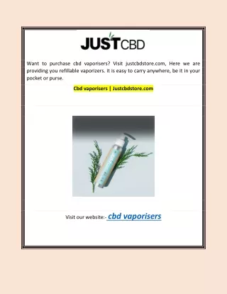 Cbd vaporisers | Justcbdstore.com