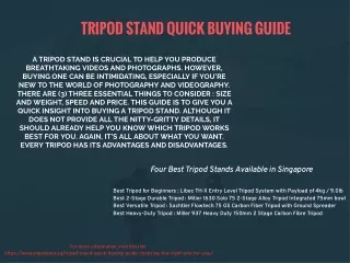 tripod stand quick buying guide