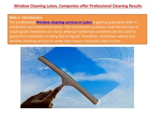 Window Cleaning Luton, Companies offer Professional Cleaning Results