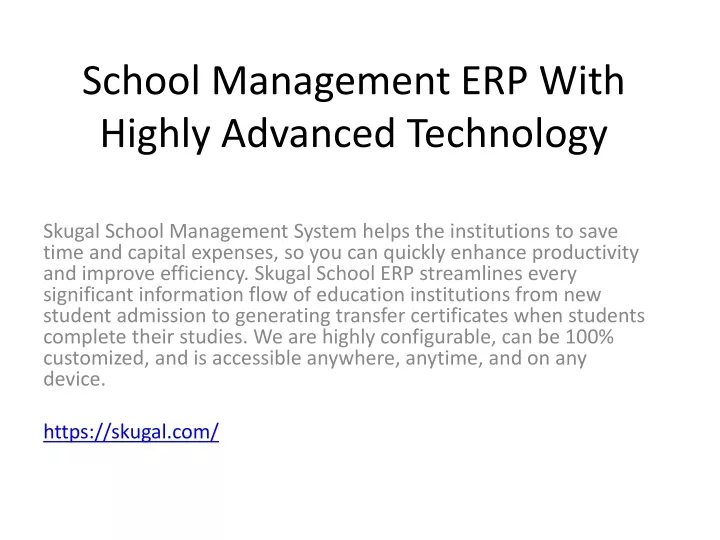 school management erp with highly advanced technology