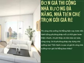 Đơn Giá Thi Công Nhà Xưởng Đà Nẵng, Nhà Tiền Chế Trọn Gói Giá Rẻ