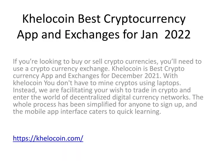 khelocoin best cryptocurrency app and exchanges for jan 2022