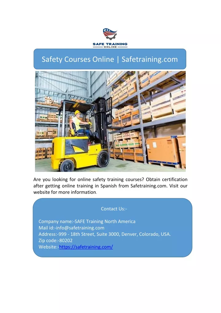 safety courses online safetraining com