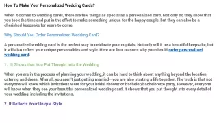 How To Make Your Personalized Wedding Cards