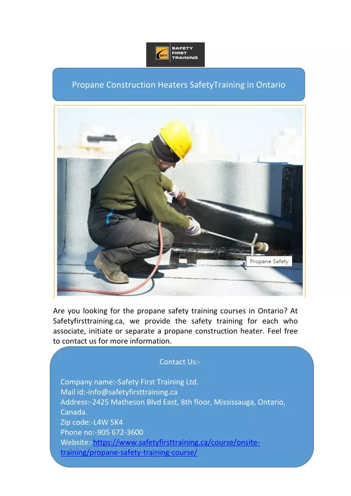 propane construction heaters safetytraining