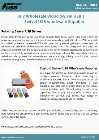 Buy Wholesale Wood Swivel USB | Swivel USB wholesale Supplier