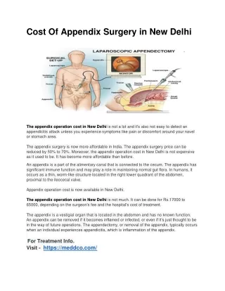 Cost Of Appendix Surgery in New Delhi