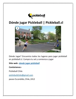 Dónde jugar Pickleball | Pickleball.cl