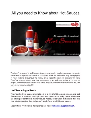 all you need to know about hot sauces