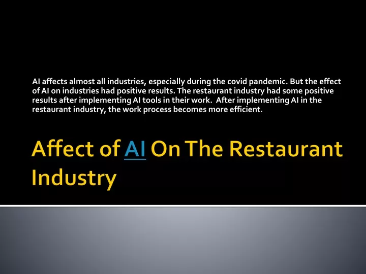 affect of ai on the restaurant industry