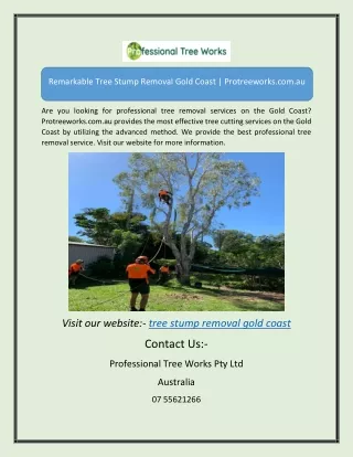 remarkable tree stump removal gold coast