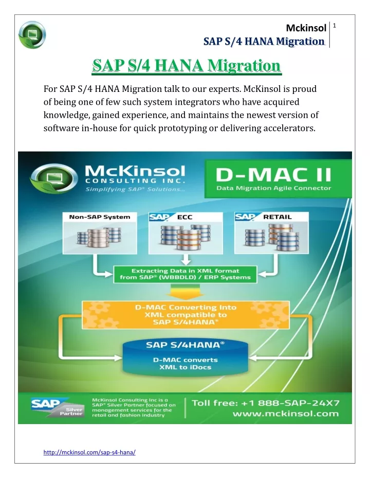 mckinsol sap s 4 hana migration sap s 4 hana