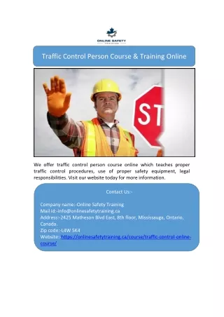 traffic control person course training online