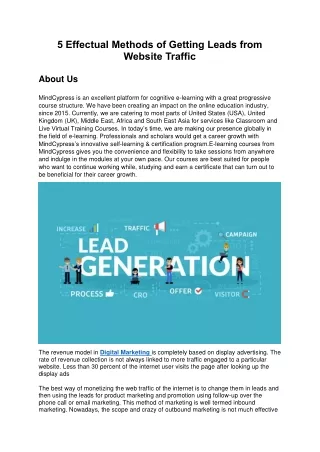 5 effectual methods of getting leads from website