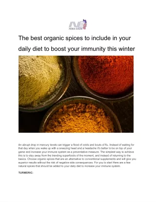the best organic spices to include in your