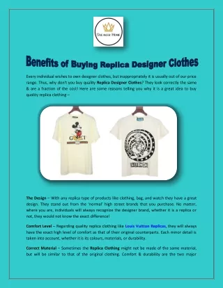 Benefits of Buying Replica Designer Clothes