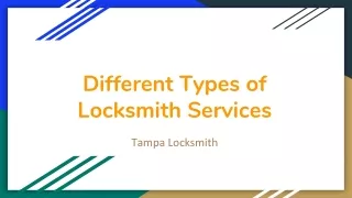 Different Types of Locksmith Services in Tampa