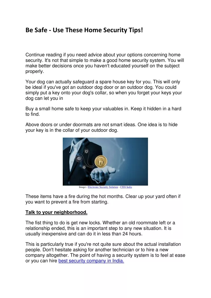 be safe use these home security tips