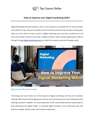 How to improve your digital marketing skills