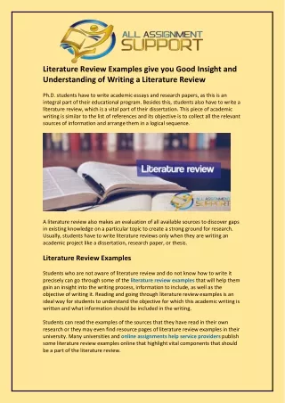 literature review examples give you good insight