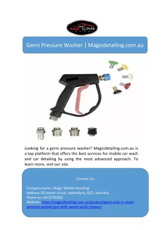 gerni pressure washer magicdetailing com au