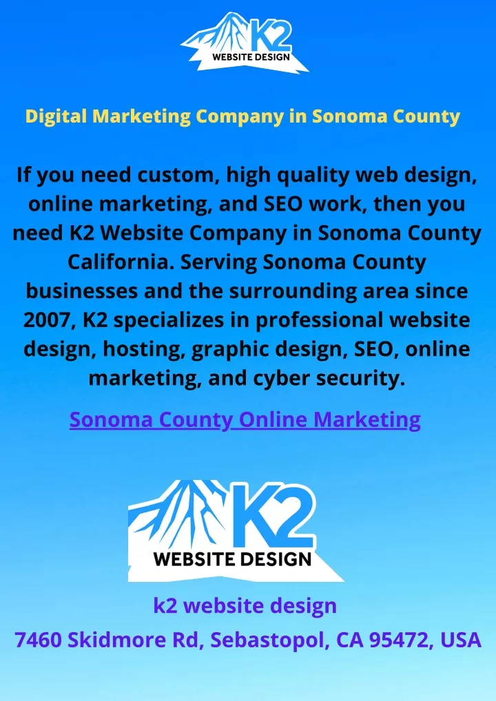 digital marketing company in sonoma county