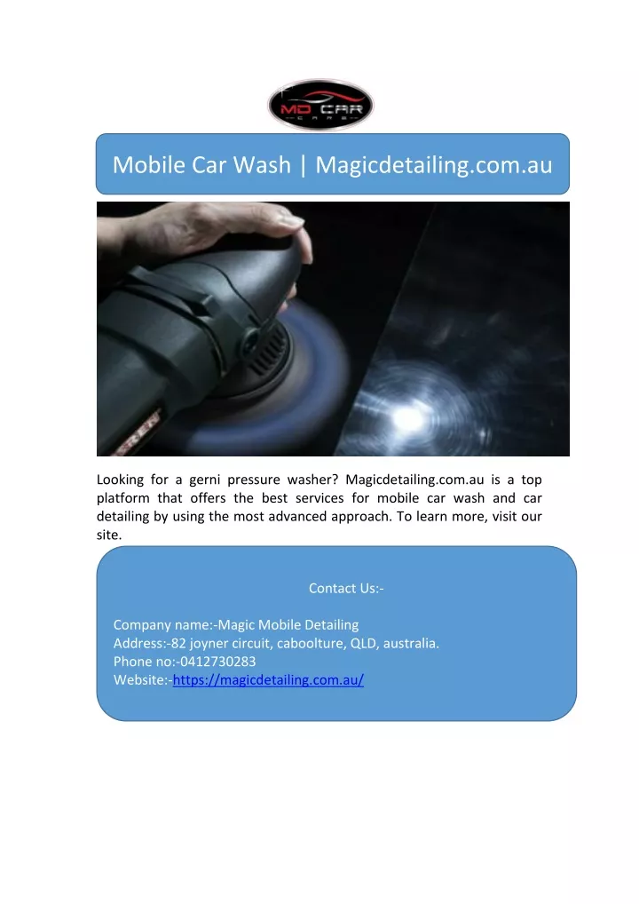 mobile car wash magicdetailing com au