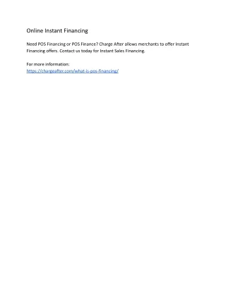 online instant financing