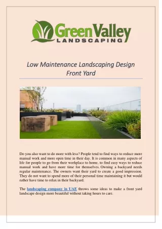 Low Maintenance Landscaping Design Front Yard