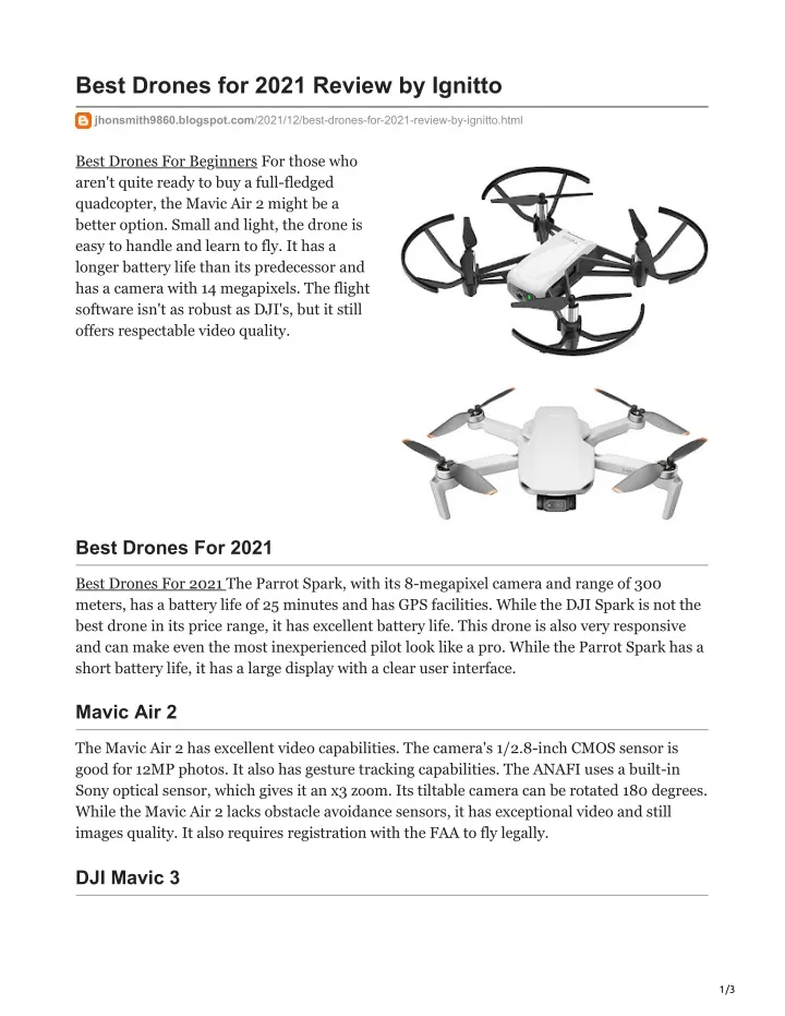 best drones for 2021 review by ignitto