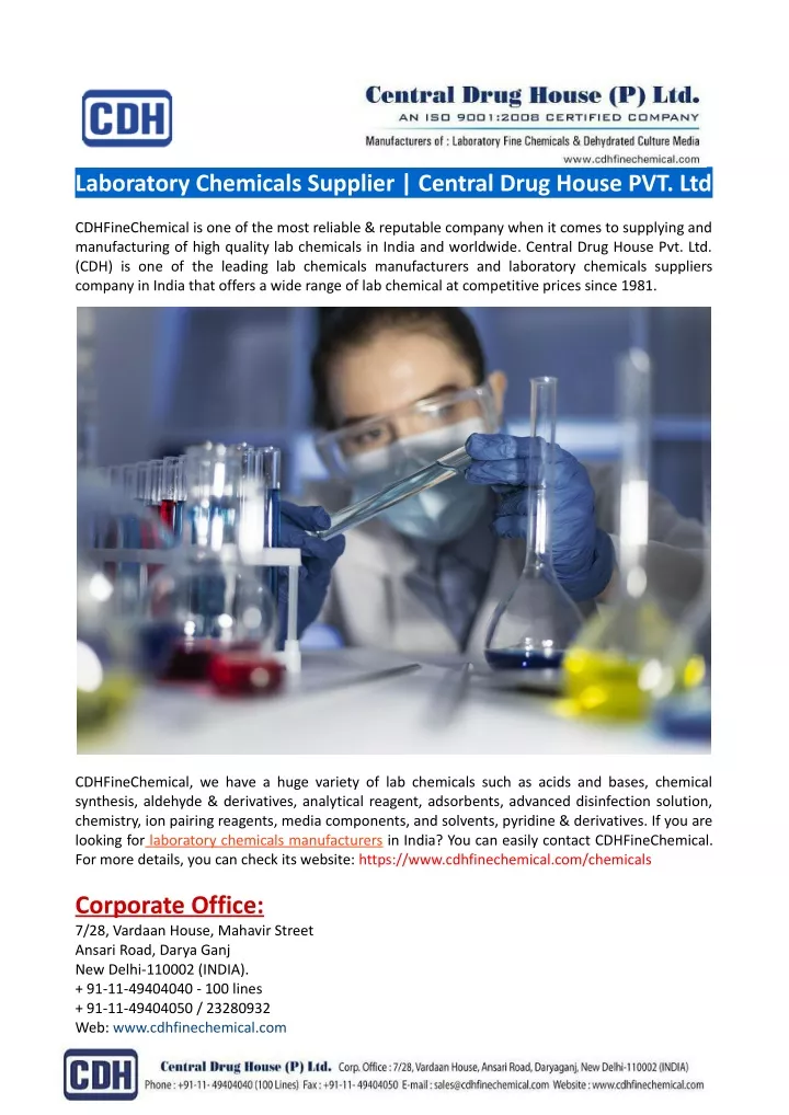 laboratory chemicals supplier central drug house