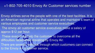 1 802 705 4010 envoy air customer services number