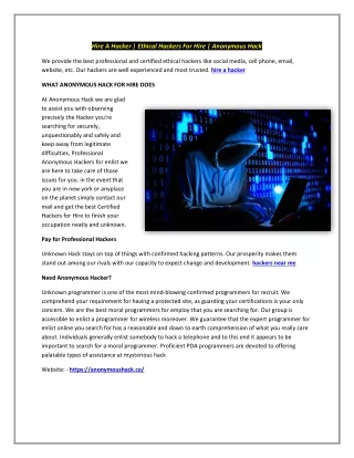 hire a hacker ethical hackers for hire anonymous