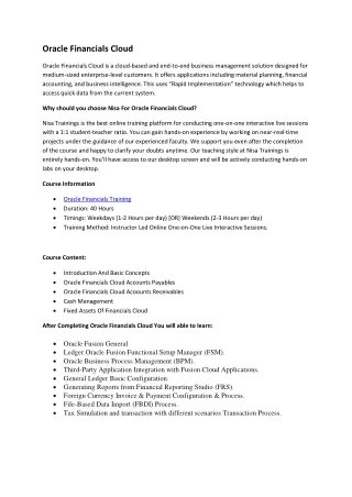 oracle financials cloud