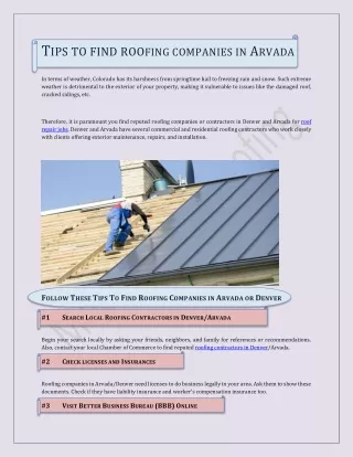 Tips to find roofing companies in Arvada