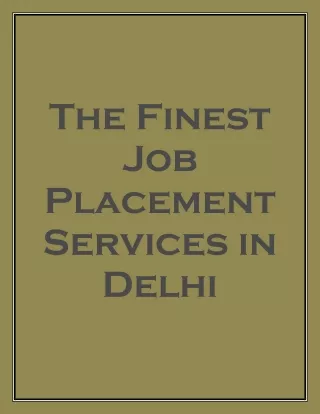 The Finest Job Placement Services in Delhi
