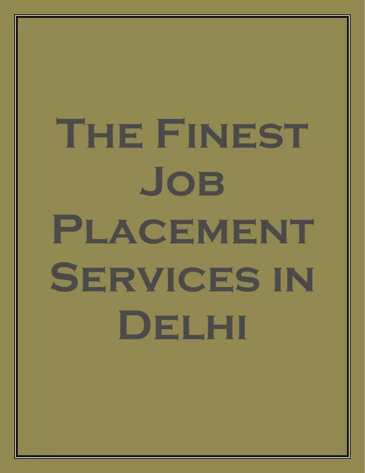 the finest job placement services in delhi