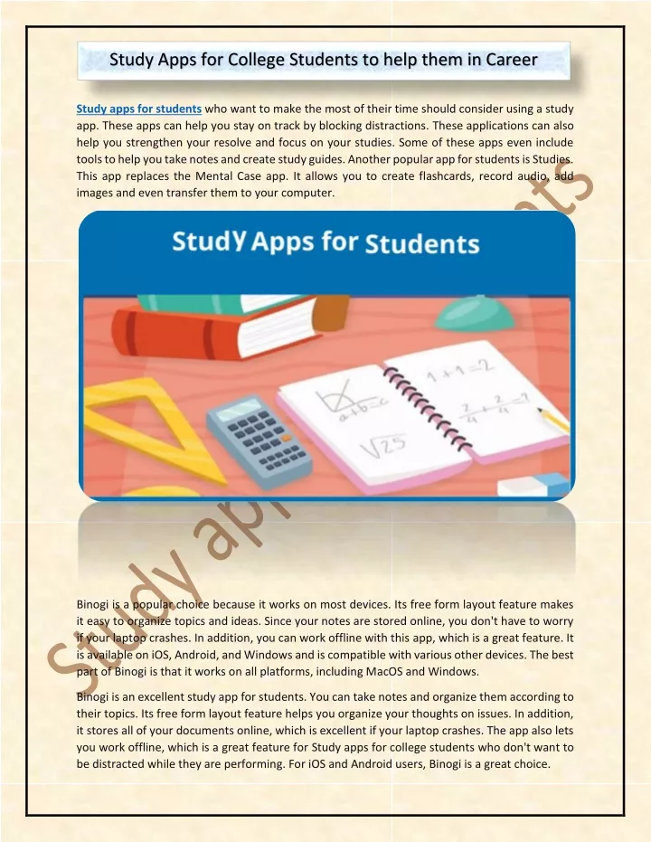 study apps for college students to help them