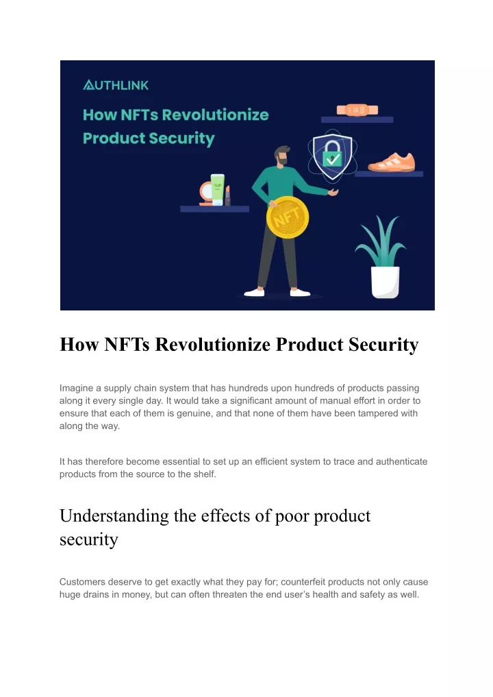 how nfts revolutionize product security